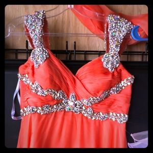 Sherri Hill Orange Gown prom pageant dress sz 2